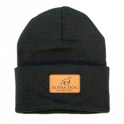 Leather Patch Beanie