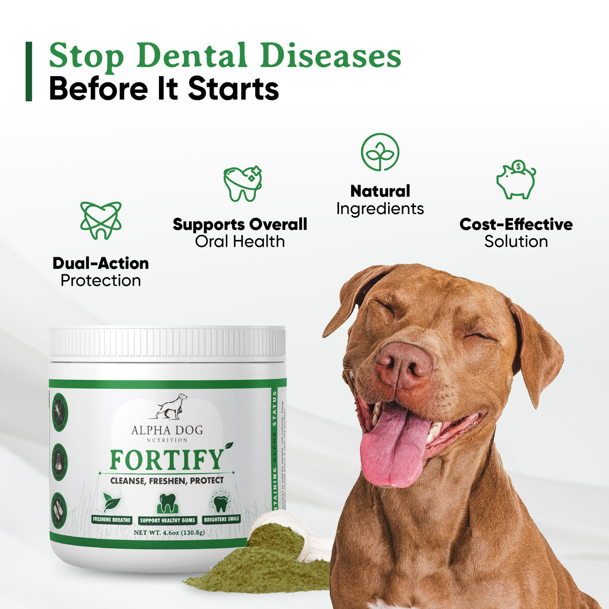 Fortify Dental Powder for Dogs from Alpha Dog Nutrition