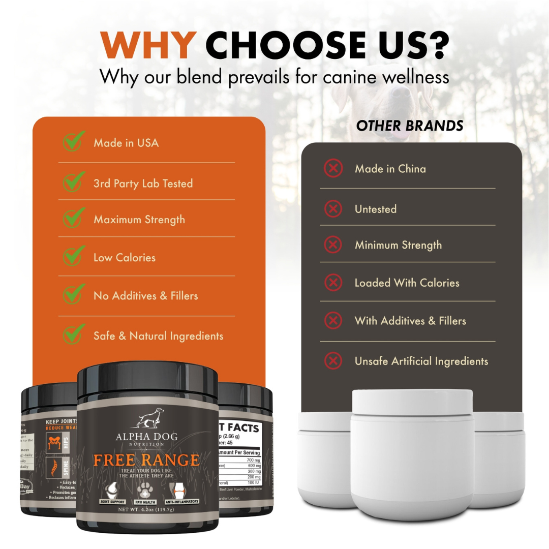Free Range Supplements And Nutrition Reviews Free Range Hip & Joint Supplement for Dogs - Alpha Dog Nutrition
